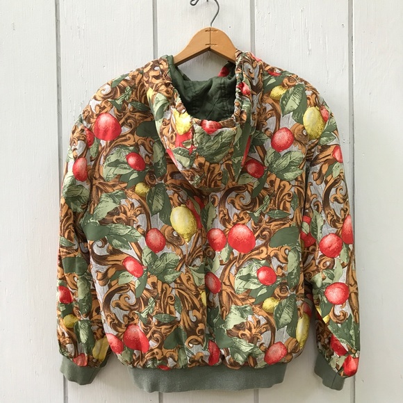 Vintage Silk Italian Hooded Bomber Jacket - Picture 2 of 12